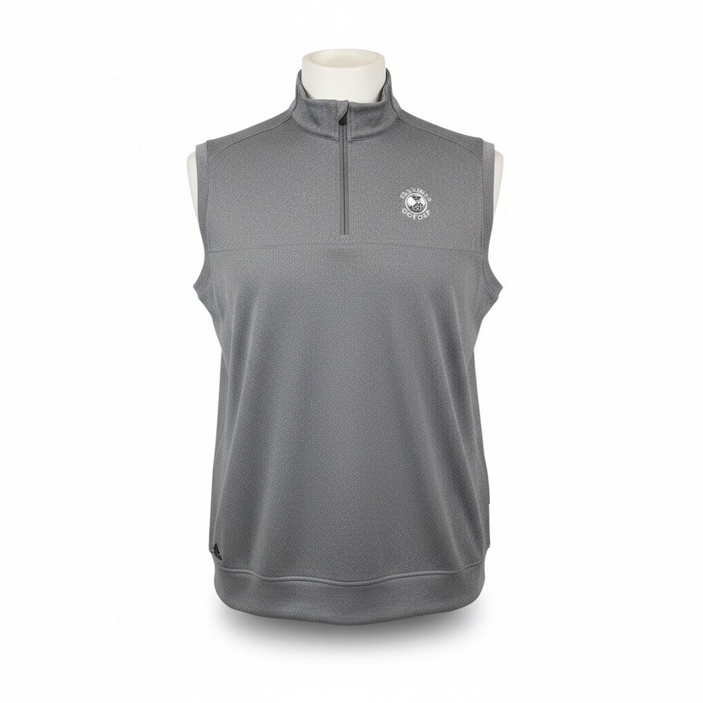 Adidas Pebble Beach Golf Links 1/4 Zip Vest Mens 2XL Gray Sleeveless Pullover